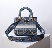 Dior Dioriviera Lady D-Lite Bag Celestial Blue White 24x11x20cm - 4