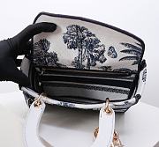 Dior Dioriviera Medium Lady D-Lite Bag White Blue 24x11x20cm - 4