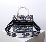 Dior Dioriviera Medium Lady D-Lite Bag White Blue 24x11x20cm - 3