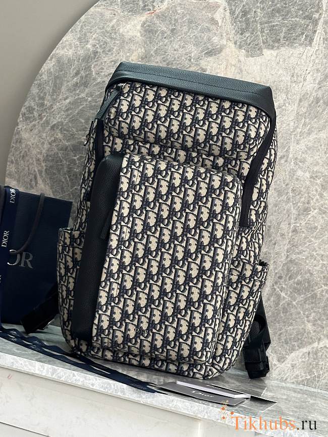 Dior Backpack Rider Blue Oblique 46x32x17.5cm - 1