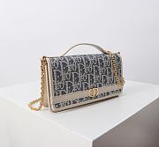 Dior 30 Montaigne Cigale Pouch with Chain Blue 20.5x11x5cm - 4