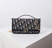 Dior 30 Montaigne Cigale Pouch with Chain Blue Oblique 20.5x11x5cm - 1
