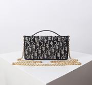 Dior 30 Montaigne Cigale Pouch with Chain Blue Oblique 20.5x11x5cm - 4