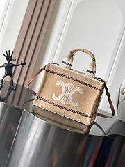 Celine Small Cabas Triomphe Beige 25.5x18.5x12cm - 3