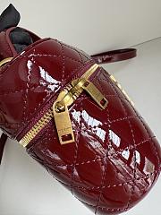 YSL Gaby Mini Vanity Bag Red Wine Patent 18x11x6.5cm - 6
