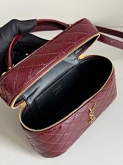 YSL Gaby Mini Vanity Bag Red Wine Patent 18x11x6.5cm - 5