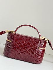 YSL Gaby Mini Vanity Bag Red Wine Patent 18x11x6.5cm - 3