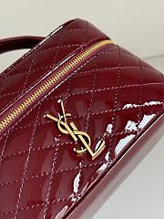 YSL Gaby Mini Vanity Bag Red Wine Patent 18x11x6.5cm - 2