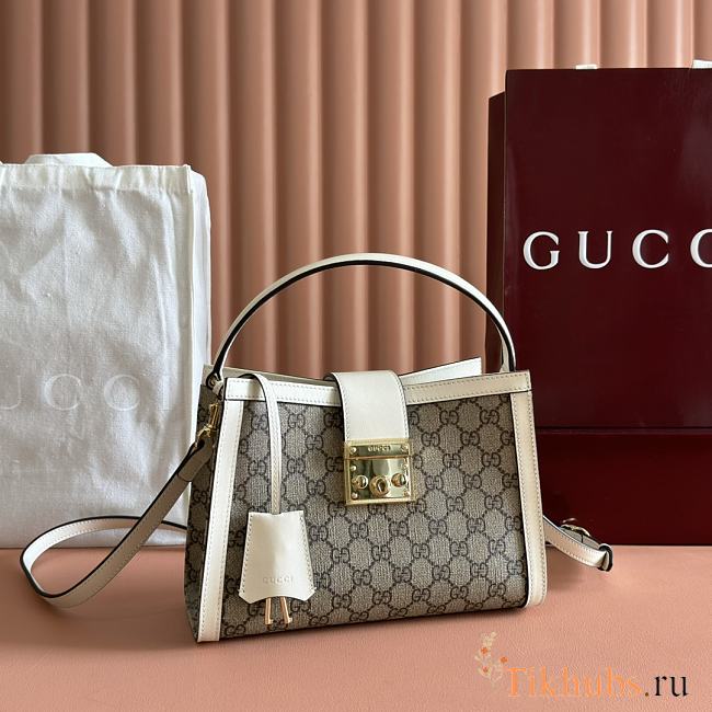 Gucci Padlock Medium Top Handle Bag White 25.5x17.5x10cm - 1