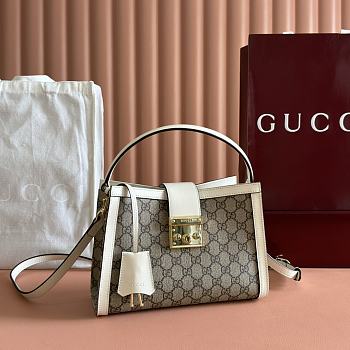 Gucci Padlock Medium Top Handle Bag White 25.5x17.5x10cm
