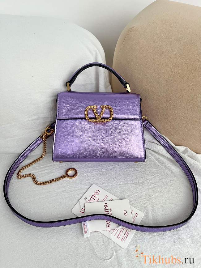 Valentino Garavani Vsling Mini Handbag Purple 19x13x9cm - 1