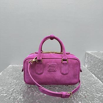 Miu Miu Arcadie Bag Pink Suede 22x10.5x7.5cm