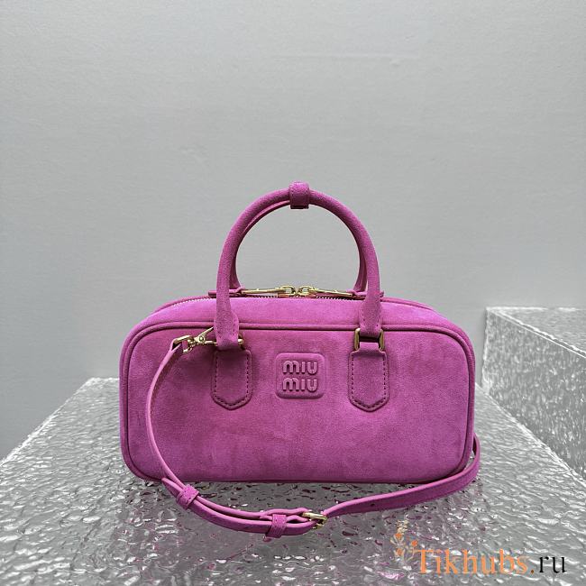 Miu Miu Arcadie Bag Pink Suede 27x9x12cm - 1