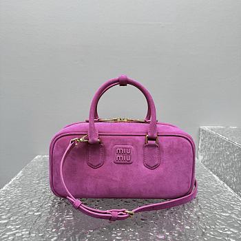 Miu Miu Arcadie Bag Pink Suede 27x9x12cm