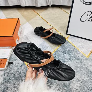 Hermes Jolly Ballet Black Flats