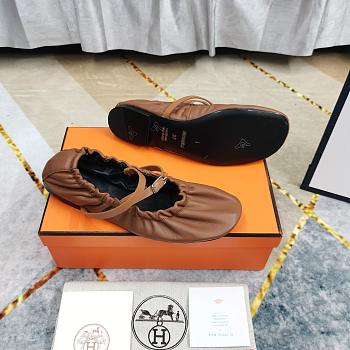 Hermes Jolly Ballet Brown Flats