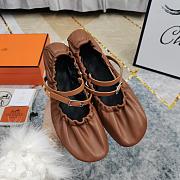 Hermes Jolly Ballet Brown Flats - 4