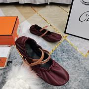 Hermes Jolly Ballet Red Wine Flats - 3