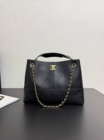 Chanel 25A Hobo Bag Black 35x24x12cm