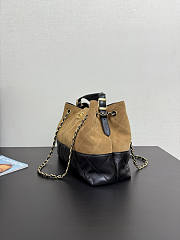 Chanel 25A Hobo Bag Tan Suede Black 35x24x12cm - 4