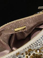 Jimmy Choo Callie Gold Satin Bag Crystals 24x20x3.5cm - 5
