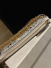Jimmy Choo Callie Gold Satin Bag Crystals 24x20x3.5cm - 4