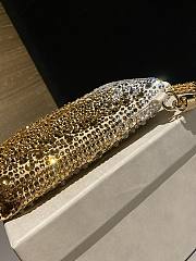 Jimmy Choo Callie Gold Satin Bag Crystals 24x20x3.5cm - 3