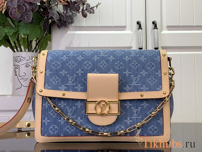Louis Vuitton LV Dauphine Soft GM Denim 28x20x11cm - 1