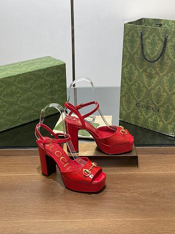 Gucci Horsebit Red Patent Heel 11cm