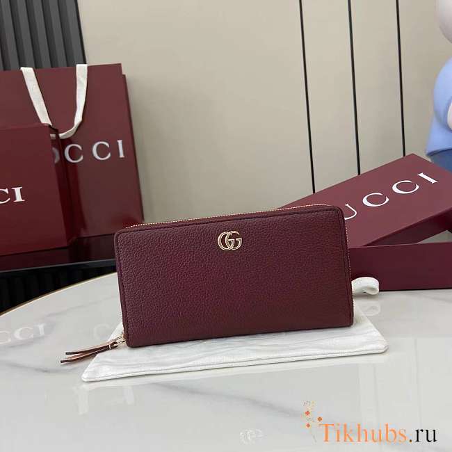 Gucci GG Marmont Two-tone Zipped Wallet Red 19x10.5x2cm - 1