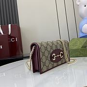 Gucci Horsebit 1955 Wallet On Chain Red Beige 19x10x4cm - 5