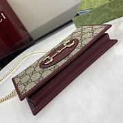 Gucci Horsebit 1955 Wallet On Chain Red Beige 19x10x4cm - 4