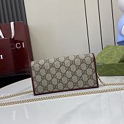Gucci Horsebit 1955 Wallet On Chain Red Beige 19x10x4cm - 3