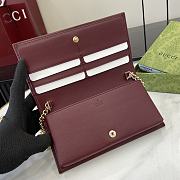 Gucci Horsebit 1955 Wallet On Chain Red Beige 19x10x4cm - 2