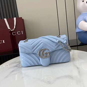Gucci GG Marmont Shoulder Bag Blue 26x15x7cm