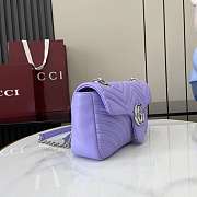 Gucci GG Marmont Shoulder Bag Purple Silver 26x15x7cm - 6