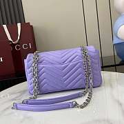 Gucci GG Marmont Shoulder Bag Purple Silver 26x15x7cm - 3
