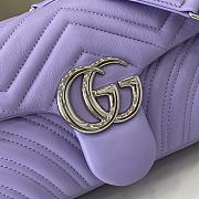 Gucci GG Marmont Shoulder Bag Purple Silver 26x15x7cm - 2