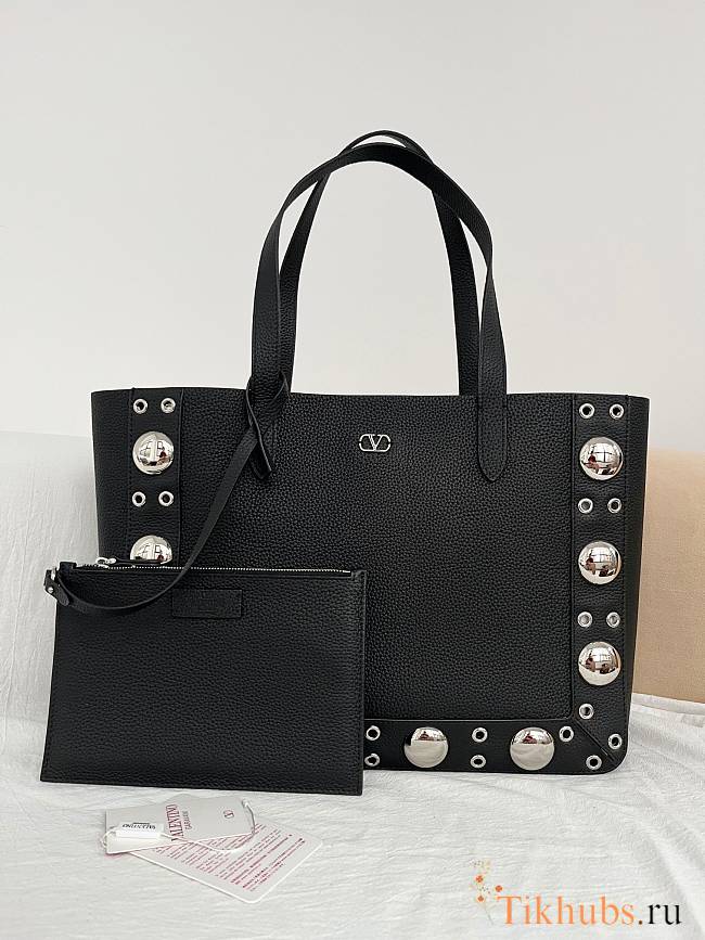 Valentino Garavani Nellcôte Medium Shopping Bag Black 40x30x13cm - 1