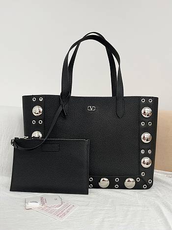 Valentino Garavani Nellcôte Medium Shopping Bag Black 40x30x13cm