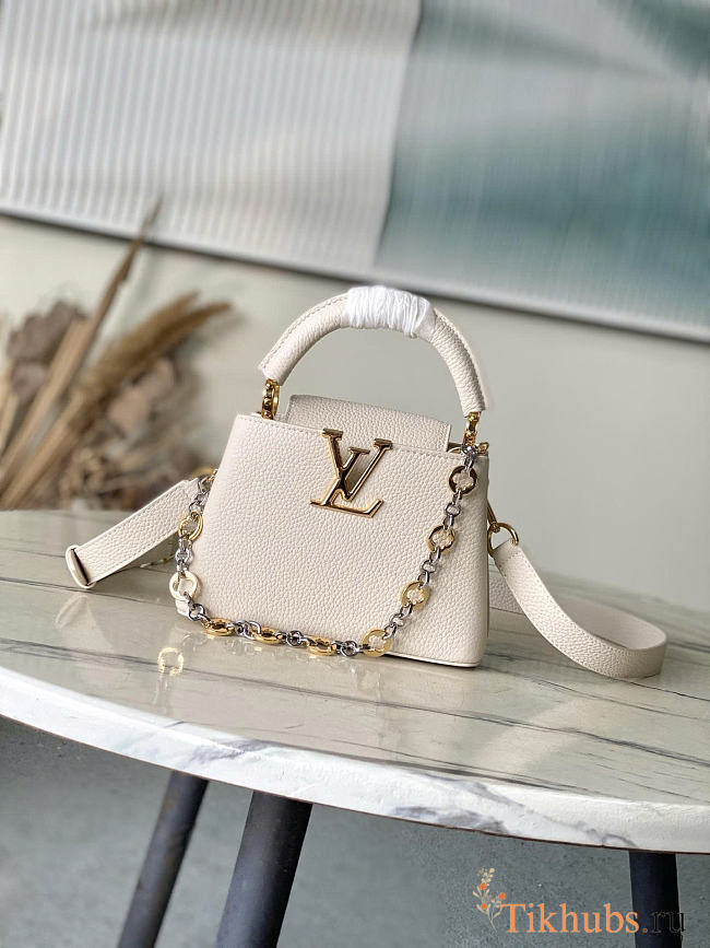 Louis Vuitton LV Mini Capucines Quartz White 21x14x8cm - 1