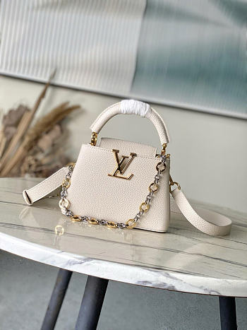 Louis Vuitton LV Mini Capucines Quartz White 21x14x8cm