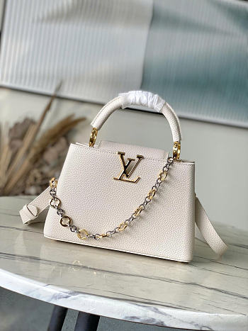 Louis Vuitton LV Capucines BB Quartz White 27x18x9cm