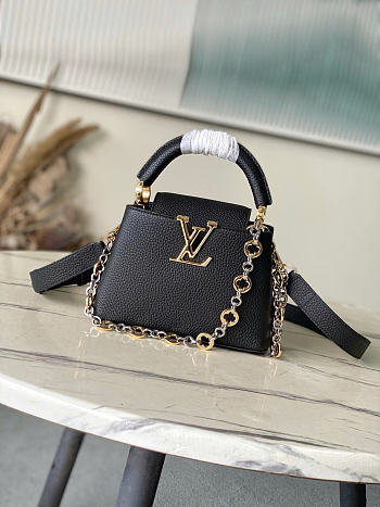 Louis Vuitton LV Mini Black Capucines 21x14x8cm