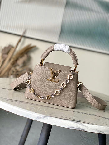 Louis Vuitton LV Mini Grey Capucines 21x14x8cm