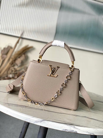 Louis Vuitton LV Grey Capucines BB 27x18x9cm