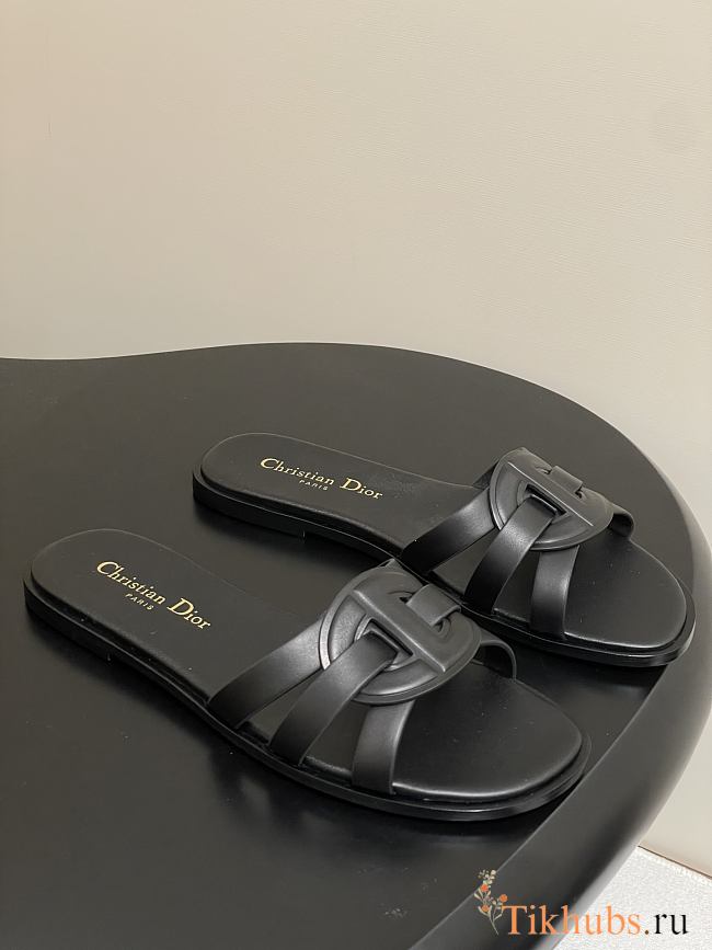 Dior D-Club Sandal Black calfskin Slides - 1