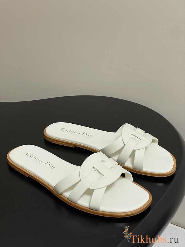 Dior D-Club Sandal White calfskin Slides - 1
