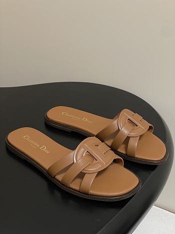 Dior D-Club Sandal Camel Calfskin Slides