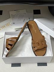 Dior D-Club Sandal Camel Calfskin Slides - 5